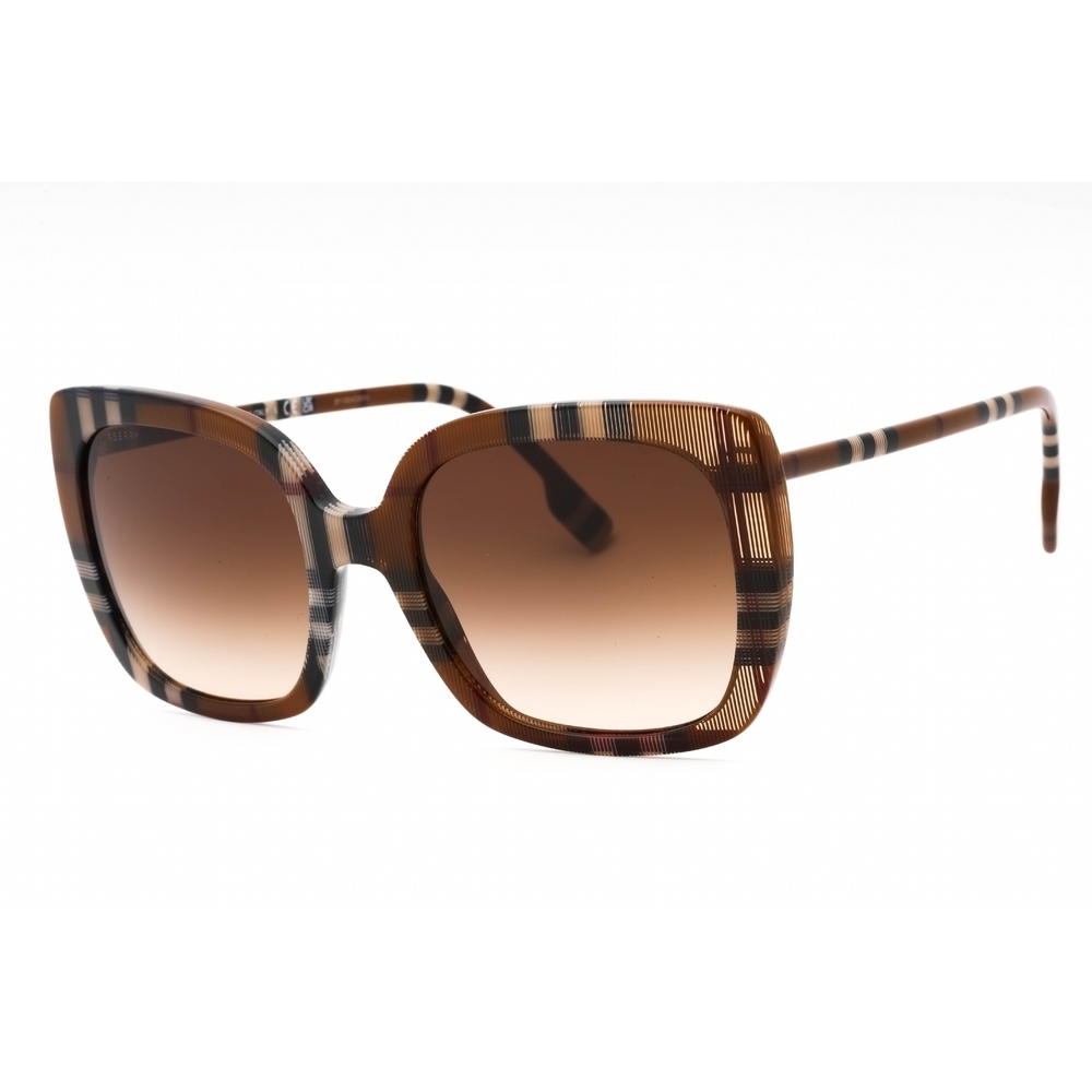 NWT Burberry 0BE4323-400513 Brown Check Oversized 54mm Sunglasses - Picture 2 of 5